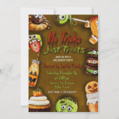Invitation Pas de Trucs Juste Traitements - Fête d'Halloween (Devant)