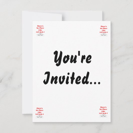 Invitation pas d'endroit comme chez soi (Devant)