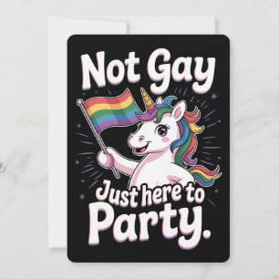 Invitation Pas Gay juste ici pour faire la fête LGBTQ Gay pri