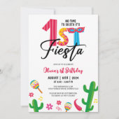 Invitation Pas Le Temps De Siesta Cute Premier Fête Anniversa (Devant)