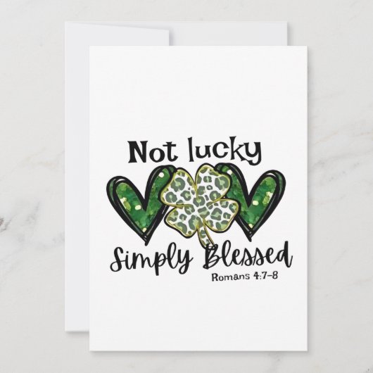 Invitation Pas Lucky, Simplement Béni Lucky Charm St Patrick (Devant)
