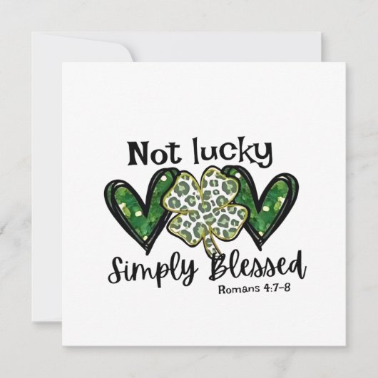 Invitation Pas Lucky, Simplement Béni Lucky Charm St Patrick (Devant)