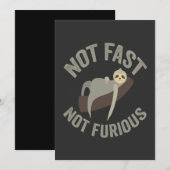 Invitation Pas rapide pas furieux paresseux drôle slogan anim (Devant / Derrière)