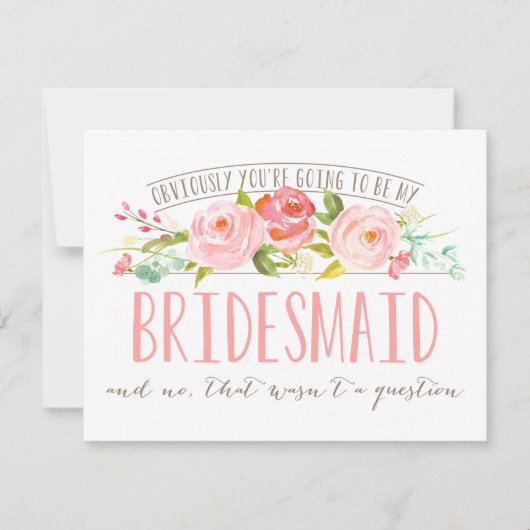 Invitation Pas une question, Bridesmaid Rose Garden (Devant)