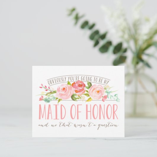 Invitation Pas une question, Maid Of Honor Rose Garden (Debout devant)