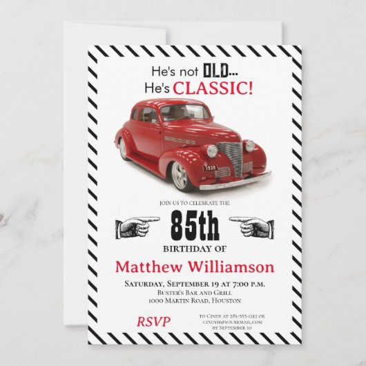 Invitation Pas vieux mais classique 1939 Coupe 85e anniversai (Devant)
