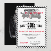 Invitation Pas Vieux Mais Classique Voiture Drôle Anniversair (Devant / Derrière)