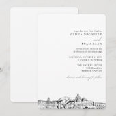 Invitation Pasadena Mariage personnalisé Skyline Esquisse Inv (Devant / Derrière)