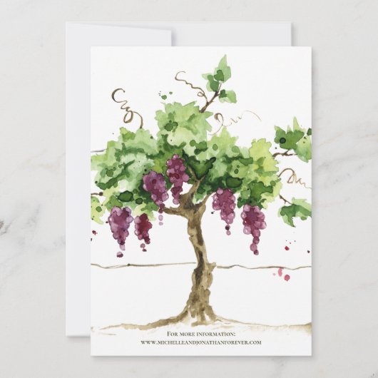 Invitation Paso Robles Vineyard Vineyard Grapevine Mariage (Dos)