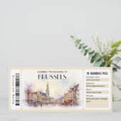 Invitation Pass Avion Editable Bruxelles Belgique (Debout devant)