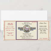 Invitation Pass d'anniversaire de base-ball (Devant / Derrière)