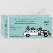 Invitation Pass de la Bachelorette Limousine (Devant / Derrière)