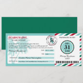 Invitation Pass d'embarquement de Noël en Californie (Devant / Derrière)