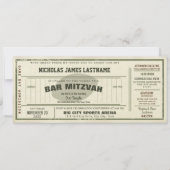 Invitation Pass Football vintage Bar Mitzvah (Devant)