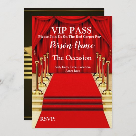 Invitation Pass VIP (Devant / Derrière)