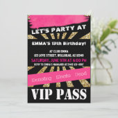 Invitation PASS VIP Fête de danse pyjama pour adolescentes (Debout devant)