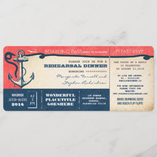 Invitation passage-billets d'embarquement de dîner de