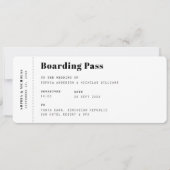 Invitation Passe à l'embarquement. Mariage de voyage de desti (Devant)