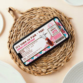 Invitation Passe-billets de golf rose fête d'anniversaire