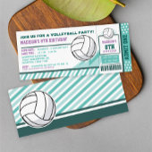 Invitation Passe-billets de volley-ball couleur modifiable An