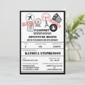 Invitation Passe d'embarquement aérien Anniversaire Aventure (Debout devant)