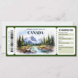 Invitation Passe d'embarquement Canada modifiable Billet avio