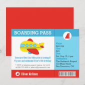 Invitation Passe d'embarquement d'avion Fête d'anniversaire (Devant / Derrière)