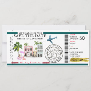Invitation Passe d'embarquement   Destination surprise Annive