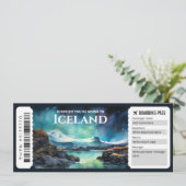 Invitation Passe d'embarquement Islande modifiable Billet avi (Debout devant)
