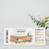 Invitation Passe d'embarquement Madrid Editable Espagne Bille (Debout devant)