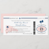 Invitation Passe d'embarquement Mariage Palm Tree en Républiq (Devant / Derrière)