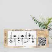 Invitation Passe d'embarquement Montage Mariage illustré RSVP (Debout devant)