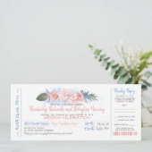 Invitation Passe d'embarquement | Plage tropicale | Billet Ma (Debout devant)