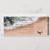 Invitation Passe d'embarquement Plage tropicale Mariage (Devant)