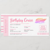 Invitation Passe d'embarquement pour croisière d'anniversaire (Devant / Derrière)
