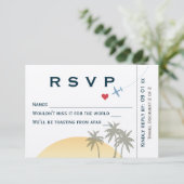 Invitation Passe d'embarquement vintage RSVP sur ecru (Debout devant)