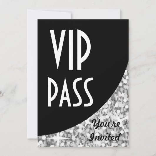 Invitation "Passe VIP" courbe noire "Silver" de Gl (Devant)