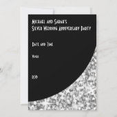 Invitation "Passe VIP" courbe noire "Silver" Glitz (Dos)
