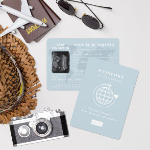 Invitation Passeport à la famille Baby shower à thème Voyage