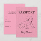 Invitation passeport de baby shower (Devant / Derrière)