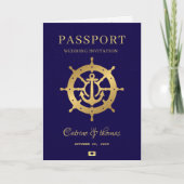 Invitation Passeport de croisière de mariage (Devant)