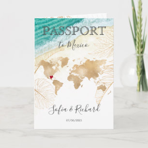 Invitation Passeport de destination de mariage au Mexique Car