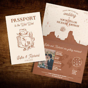 Invitation Passeport de Destination de Mariage Occidental Boh