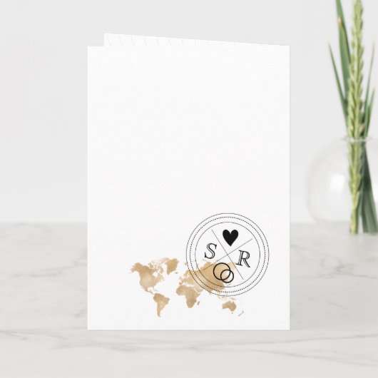 Invitation Passeport de destination mariage Santorini Grèce (Dos)