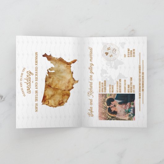 Invitation Passeport de destination Rustique Mariage Ouest (Intérieur)