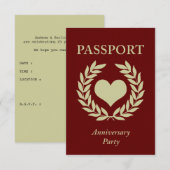 Invitation passeport de fête d'anniversaire (Devant / Derrière)