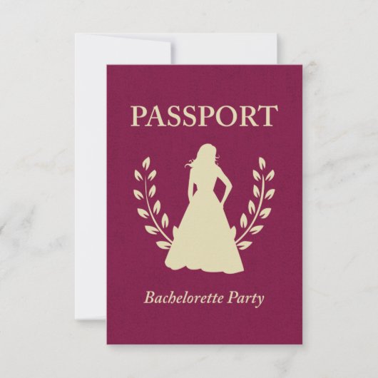 Invitation passeport de la partie bachelorette (Devant)