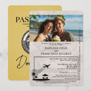 Invitation Passeport de la République dominicaine jaune pour