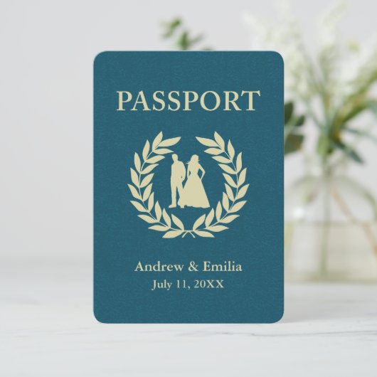 Invitation passeport de mariage (Debout devant)