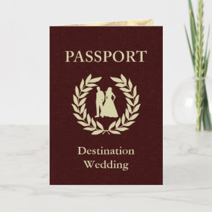Invitation passeport de mariage de destination